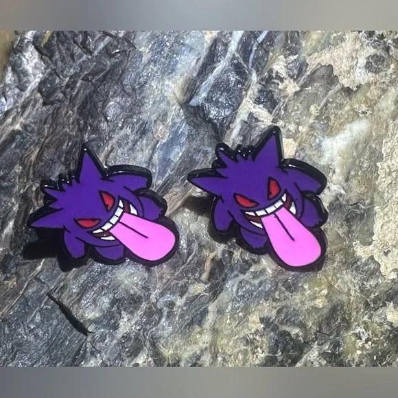 3 For $35 Pokemon Gengar Tongue Stainless Steel Enamel Stud Character Earring - Picture 2 of 6
